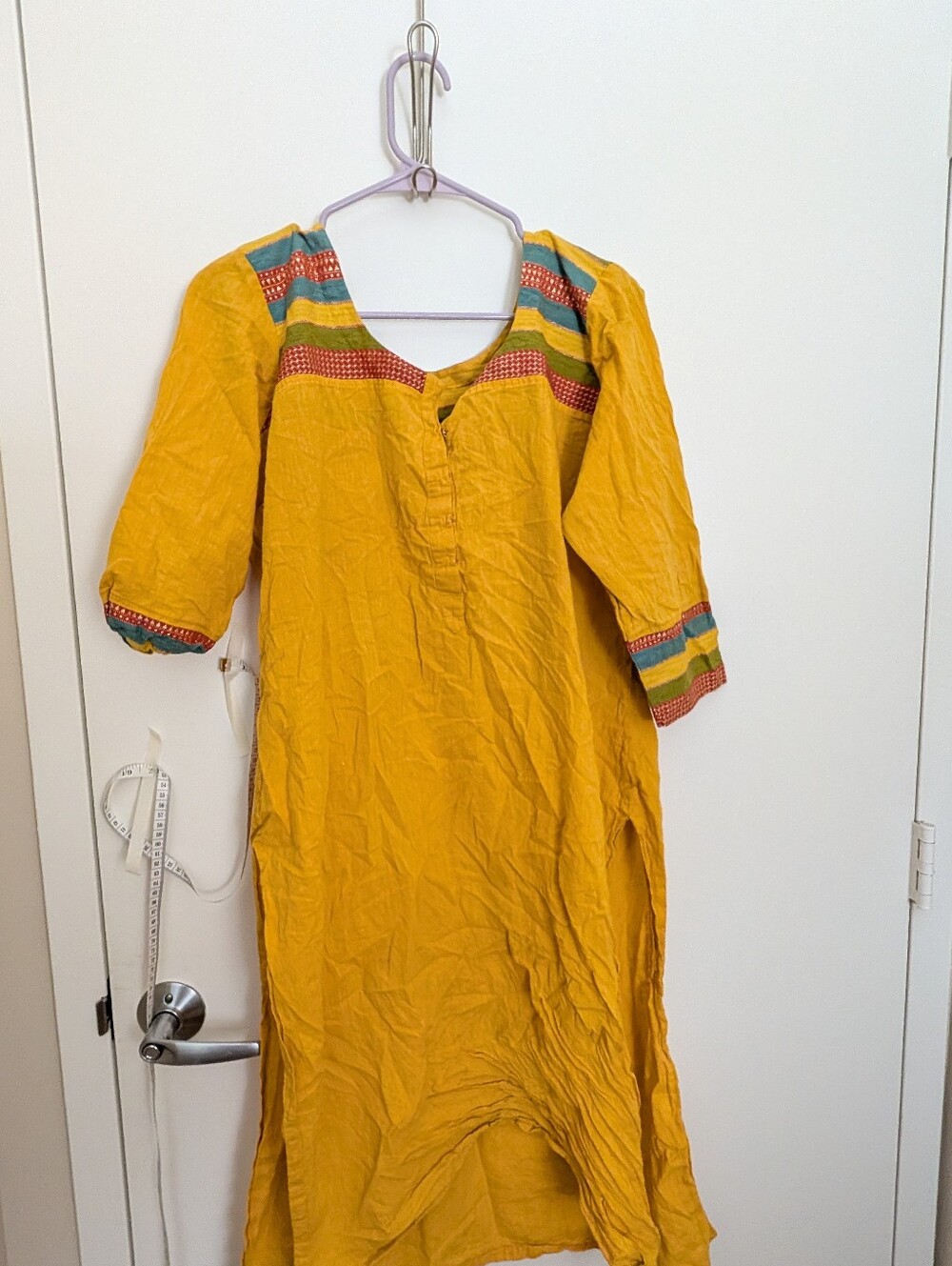 Yellow Colorblock Kurti Size 38 Large